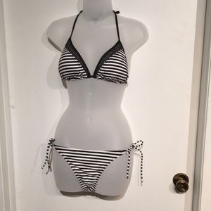 Black striped bikini